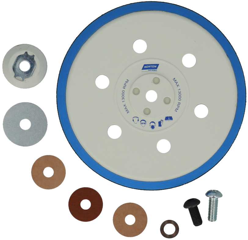 Klett-Stützteller Norton Pro 15-Loch, 5/16" & M8